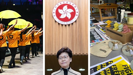 Restrictions on umbrellas at an Adelaide festival and at a Hong Kong stall in Brisbane has migrants worried about speaking out.