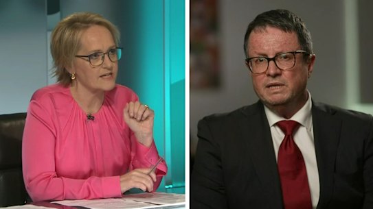ABC 7.30 host Sarah Ferguson interviewed AMA president Professor Steve Robson on Thursday night.
