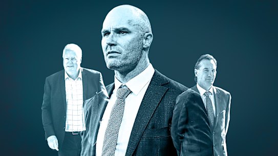 Andrew Dillon (right) and his new recruits, Greg Swann (left) and Tom Harley. 