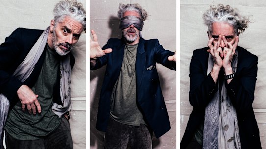 Portrait of Swiss-French circus performer, violinist, actor James Thierree photographed at Roslyn Packer Theatre. 16x9