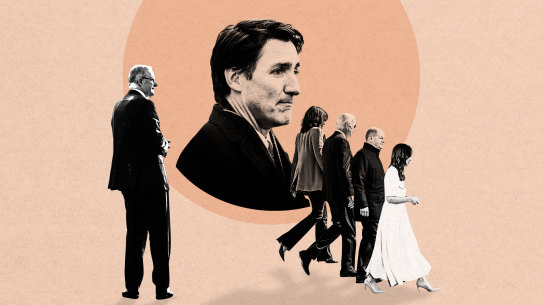 From left: Anthony Albanese’s approval rating has dropped, while Justin Trudeau is the latest progessive leader leaving the stage, along with Kamala Harris and Joe Biden. German chancellor Olaf Scholz faces the electorate next month, while Jacinda Ardern left politics in 2023.