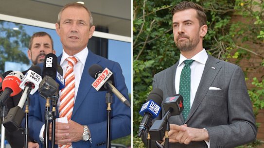 Health Minister Roger Cook and opposition health spokesman Zak Kirkup.