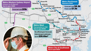 Sydney’s flagship harbour metro rail line billions over budget
