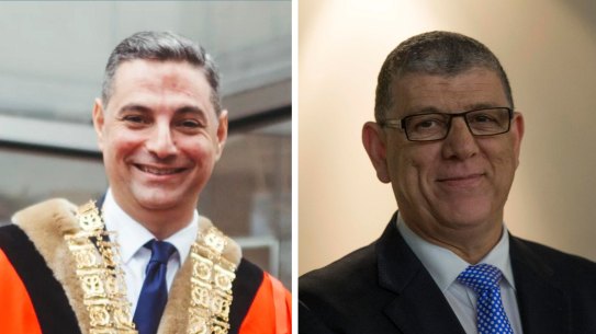 Chief executive John Ajaka (right) was dismissed after a bitter falling out with Mayor Ned Mannoun (left).