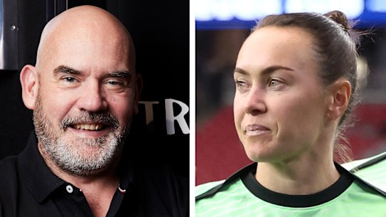 Triple M’s Marty Sheargold and Australian soccer player Caitlin Foord.