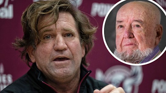 Des Hasler and Thomas Kenneally. Photos: Nick Moir, Getty