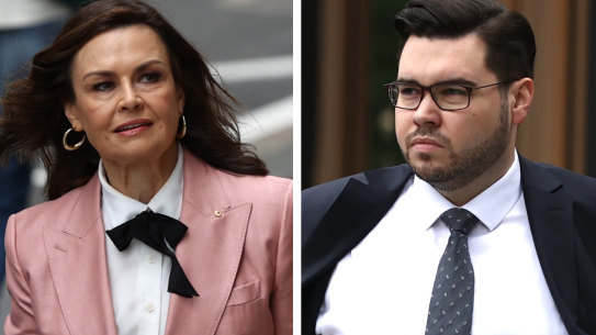 Lisa Wilkinson and Bruce Lehrmann during his Federal Court defamation case in Sydney.