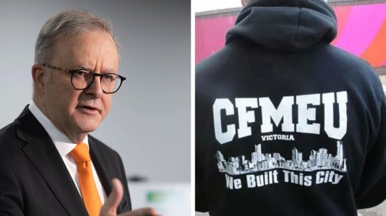 Anthony Albanese has defended his government’s response to allegations of criminal activity and standover tactics in the CFMEU.