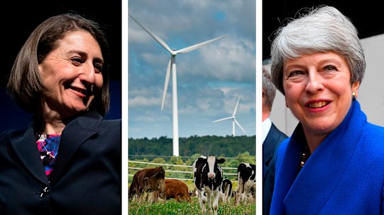 Gladys Berejiklian is impressed with former UK PM Theresa May's net-zero emissions legislation.