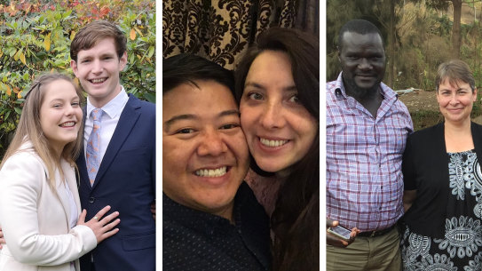 Couples Alicia Tucker and Simon van Oordt, Gordon Chan and Svetlana Chernykh, and David Ambuso and Lee Clayton can be together in Australia after the federal government allowed travel exemptions for people holding prospective marriage visas. 