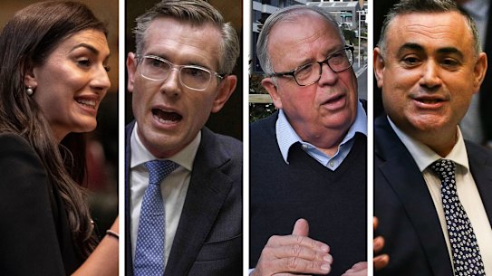 Eleni Petinos, Dominic Perrottet, David Chandler and John Barilaro.