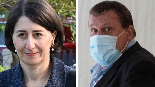 Senior NSW bureaucrat Gary Barnes and former premier Gladys Berejiklian.