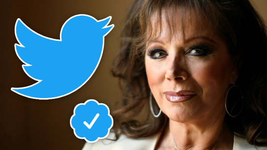 Jackie Collins may be gone from this world but she remains on Twitter.