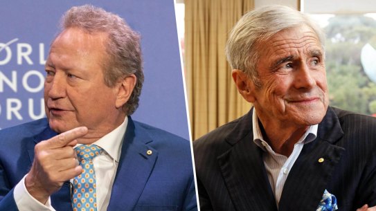 WA billionaires Andrew Forrest and Kerry Stokes.