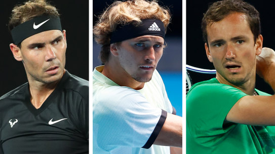 Rafael Nadal, Alex Zverev and Daniil Medvedev.