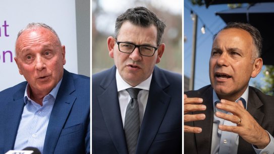 Victorian Premier Daniel Andrews, left, and the state’s Opposition Leader John Pesutto.