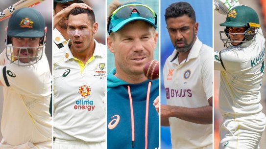 Travis Head, Scott Boland, David Warner, Ravi Ashwin and Usman Khawaja.