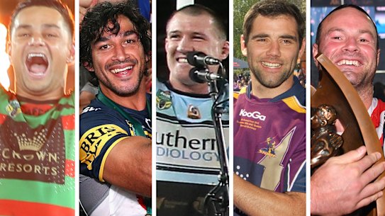 NRL premiership captains John Sutton, Johnathan Thurston, Paul Gallen, Cameron Smith and Boyd Cordner.