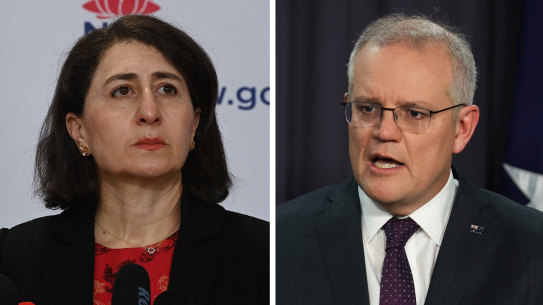 Gladys Berejiklian and Scott Morrison.