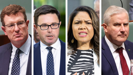 Nationals MPs Andrew Gee, David Littleproud, Jacinta Price and Michael McCormack.