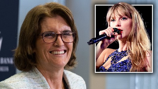 RBA governor Michele Bullock says Taylor Swift’s Eras tour won’t add to inflation - as long as concertgoers are willing to give up spending elsewhere.