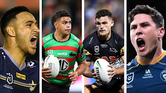 Valentine Holmes, Latrell Mitchell, Nathan Cleary and Mitchell Moses.