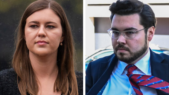 Brittany Higgins and her former colleague Bruce Lehrmann.