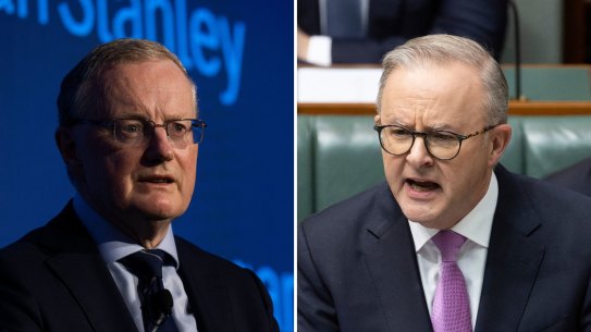 Anthony Albanese took aim at RBA boss Philip Lowe’s comment about interest rates remaining low.