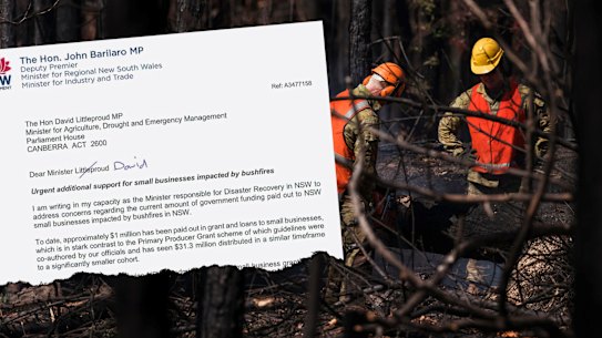 In a letter sent to Mr Littleproud on Tuesday, Deputy Premier John Barilaro raised concerns about how slowly some of the money was flowing and asked for the guidelines to be changed.