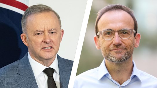 Prime Minister Anthony Albanese and Greens leader Adam Bandt. 