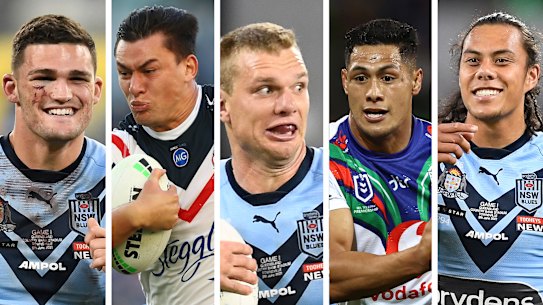 Nathan Cleary, Joey Manu, Tom Trbojevic, Roger Tuivasa-Sheck and Jarome Luai.