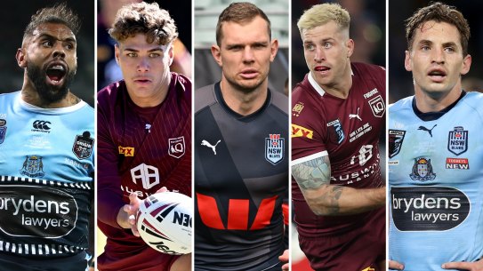 Josh Addo-Carr, Reece Walsh, Tom Trbojevic, Cameron Munster and Cameron Murray.