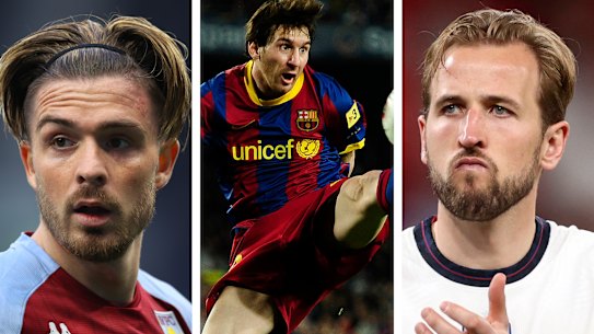 Jack Grealish, Lionel Messi and Harry Kane.