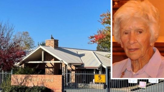 Clare Nowland, inset, was allegedly Tasered by NSW Police at Yallambee Lodge, an aged care facility in Cooma.