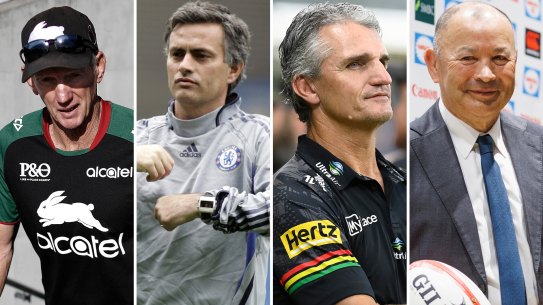 Wayne Bennett, Jose Mourinho, Ivan Cleary and Eddie Jones.
