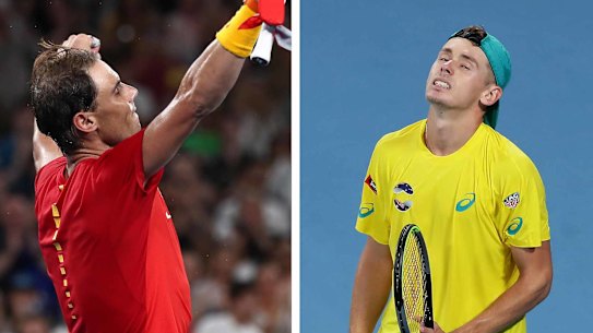 Alex de Minaur played brilliant tennis before Rafael Nadal took over in the third set.