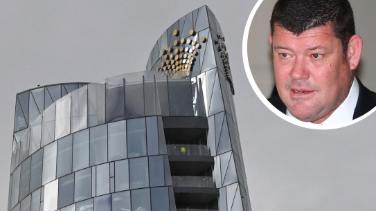 Composite of Crown at Barangaroo and James Packer.