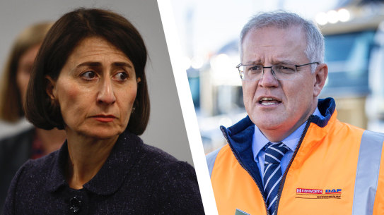 Gladys Berejiklian is clamping down while and Scott Morrison.
