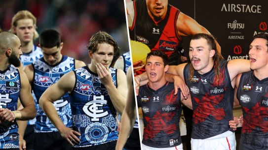 Mixed fortunes: Carlton and Essendon.