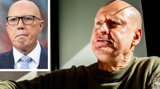 CSIRO boss Doug Hilton and Opposition Leader Peter Dutton. 