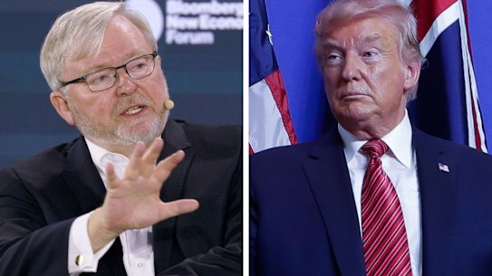 Former ambassador Kevin Rudd had a rocky relationship with Donald Trump's team during the US election campaign.