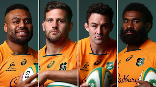 Samu Kerevi, Dave Porecki, Cadeyrn Neville and Marika Koroibete.