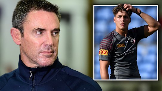 ‘I hope he’s read DCE’s gentleman’s agreement’: Brad Fittler and Reece Walsh.
