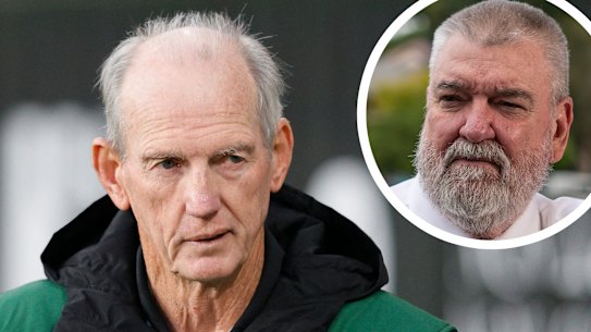 Wayne Bennett and former Souths football boss Shane Richardson.