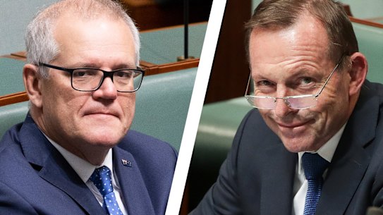 Scott Morrison and Tony Abbott composite.
