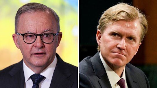 Prime Minister Anthony Albanese and Donald Trump’s pick for under-secretary of defence for policy at the Pentagon Elbridge Colby.