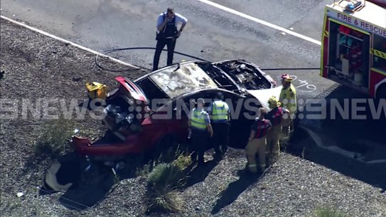 A police pursuit has come to a fiery end in Gosnells on Friday.
