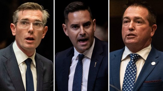 Dominic Perrottet, Alex Greenwich and Paul Toole.