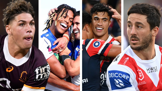 Reece Walsh, Dom Young, Joseph Suaalii and Ben Hunt.