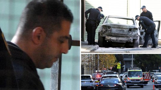 Alen Moradian (left) has been identified as the victim of the fatal car shooting in Spring Street, Bondi Junction.